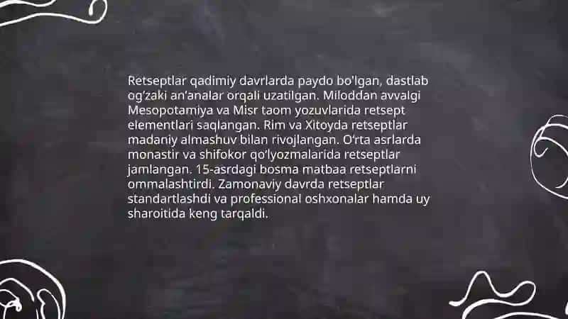 Retseptlar tarixi 3