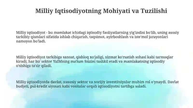 Milliy iqtisodiyot va uning makroiqtisodiy o‘lchamlari 3