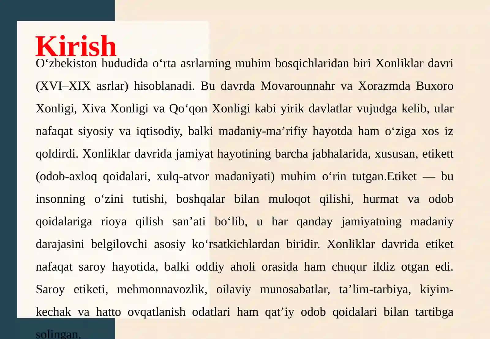 Xonliklar davri etiketi 3