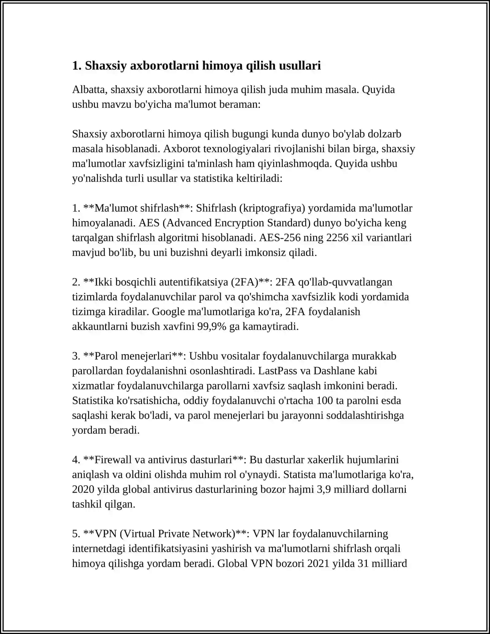 SHAXSIY AXBOROTNI HIMOYA QILISH VA AXBOROT MADANIYATI 3
