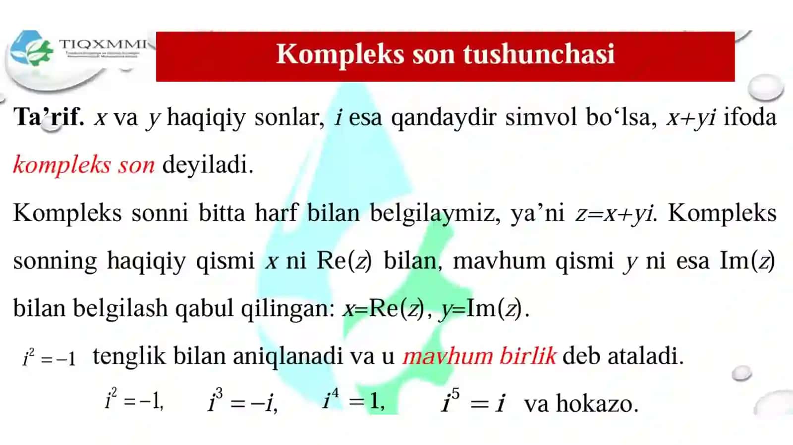 Kompleks sonlar 3