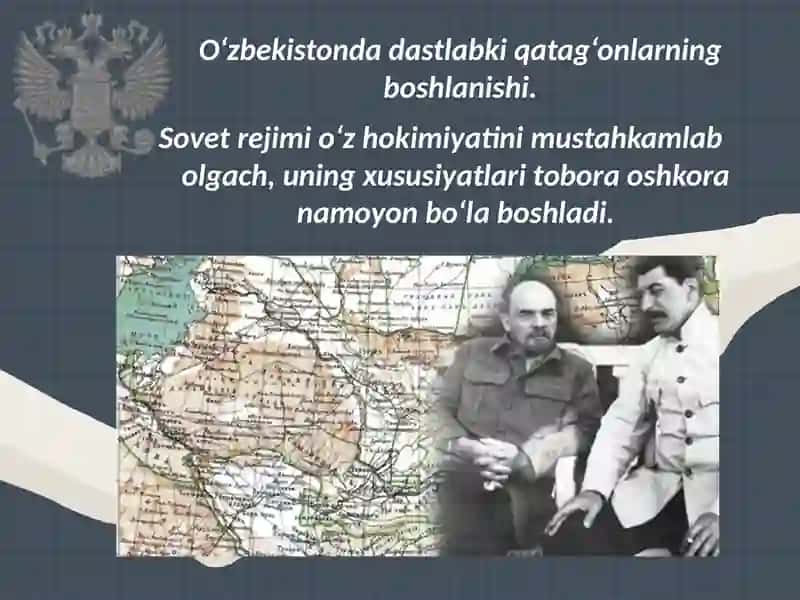 Sovet hokimiyatining O‘zbekistondagi qatag‘onliksiyosatiuning mohiyati va oqibatlari 3