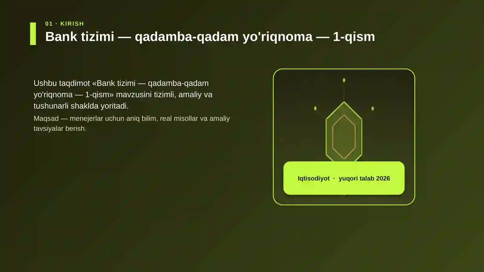 Bank tizimi — qadamba-qadam yo'riqnoma — 1-qism 3