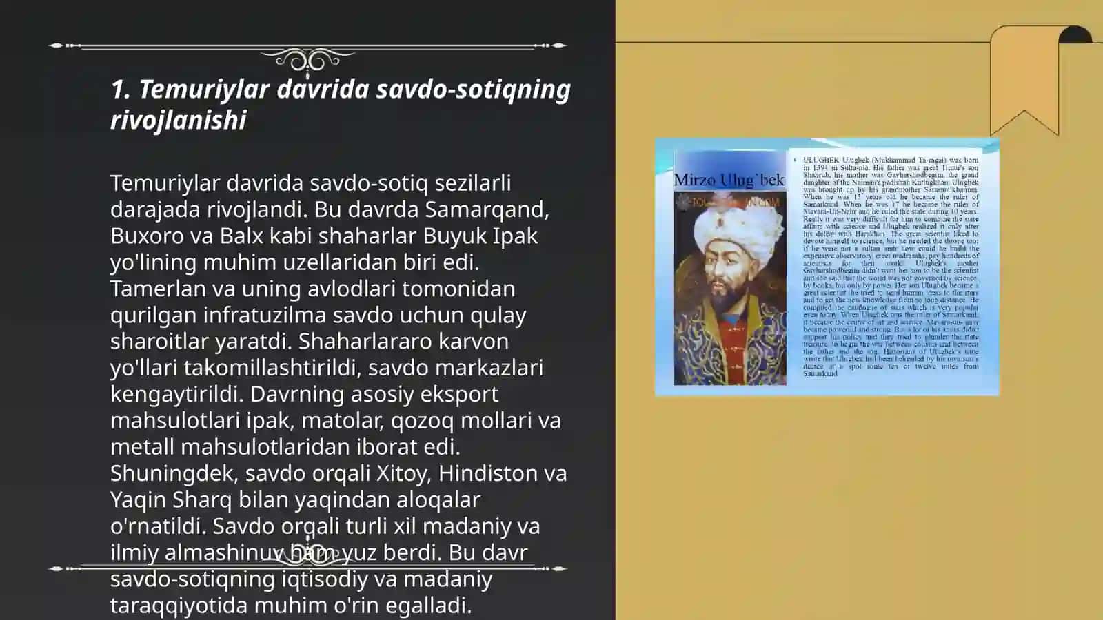 O’RTA OSIYODA TEMURIYLAR DAVRIGACHA VA AMIR TEMUR VA TEMURIYLAR DAVRIDAGI IQTISODIY G‘OYALAR VA IQTISODIY SIYOSAT 3