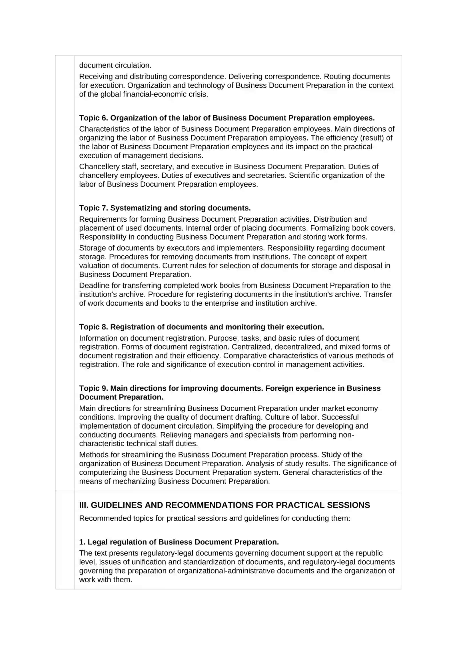 Business Document Preparation Course 3