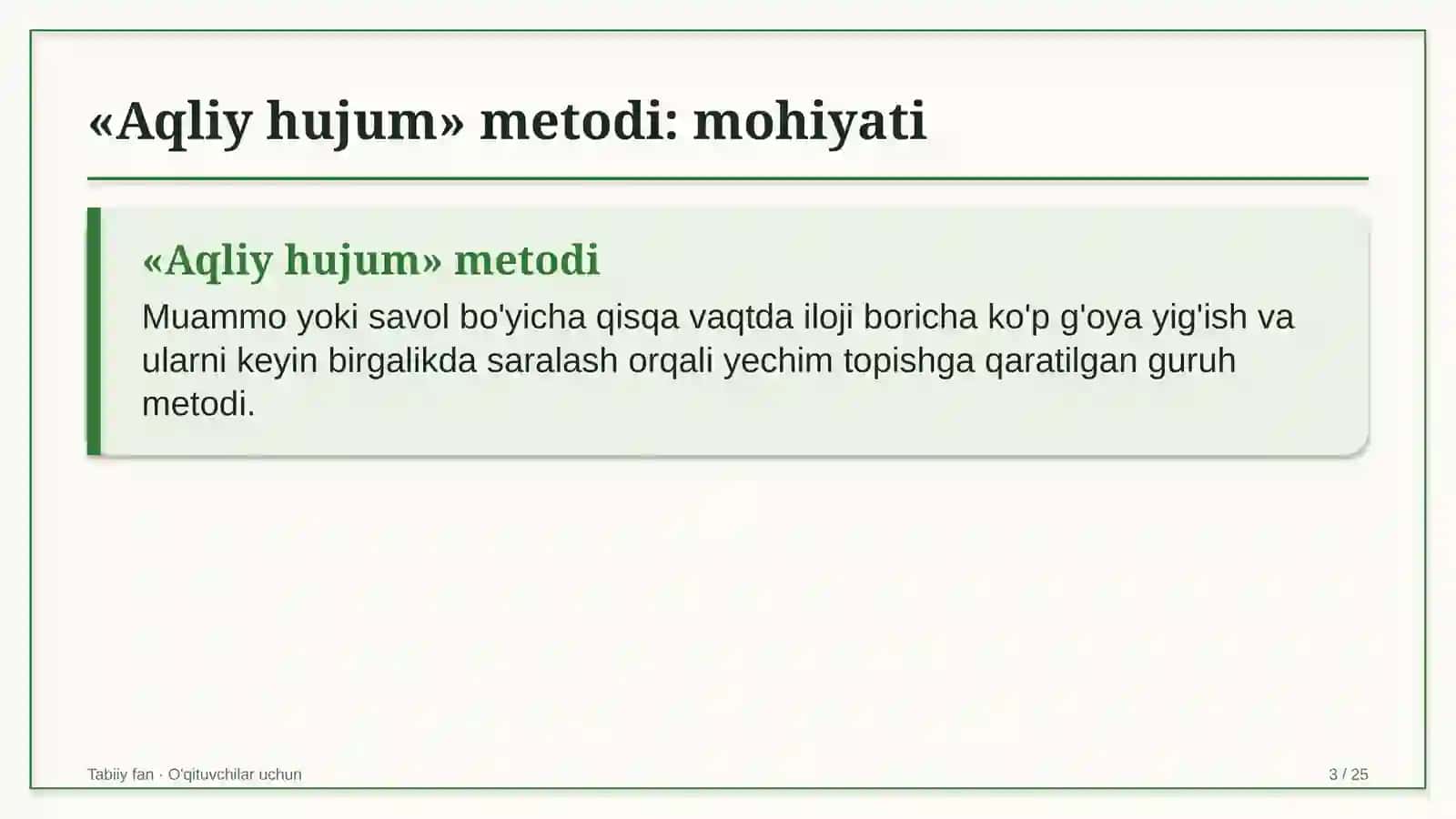 tabiiy fan darslarida aqliy hujum metodidan foydalanish 7235 3