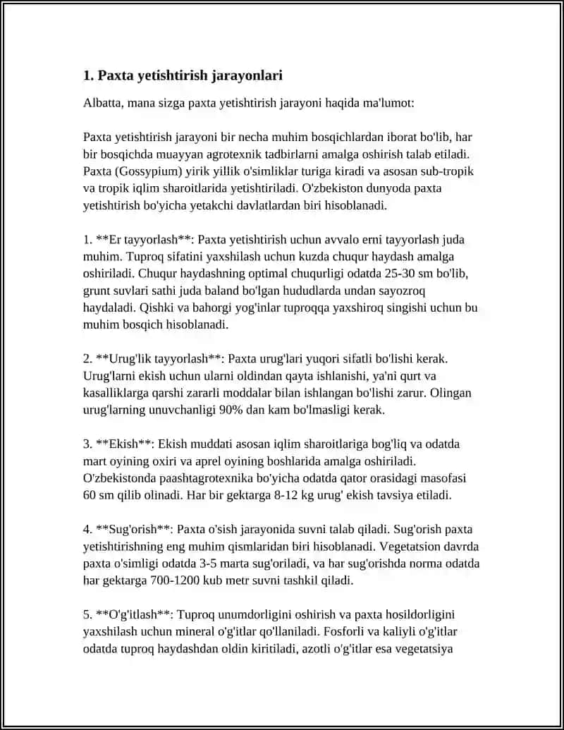 MUSTAQIL ISH Mavzu: “PAXTA ISHI” “O‘ZBEK ISHI” NOMLI KOMPANIYALAR. 3