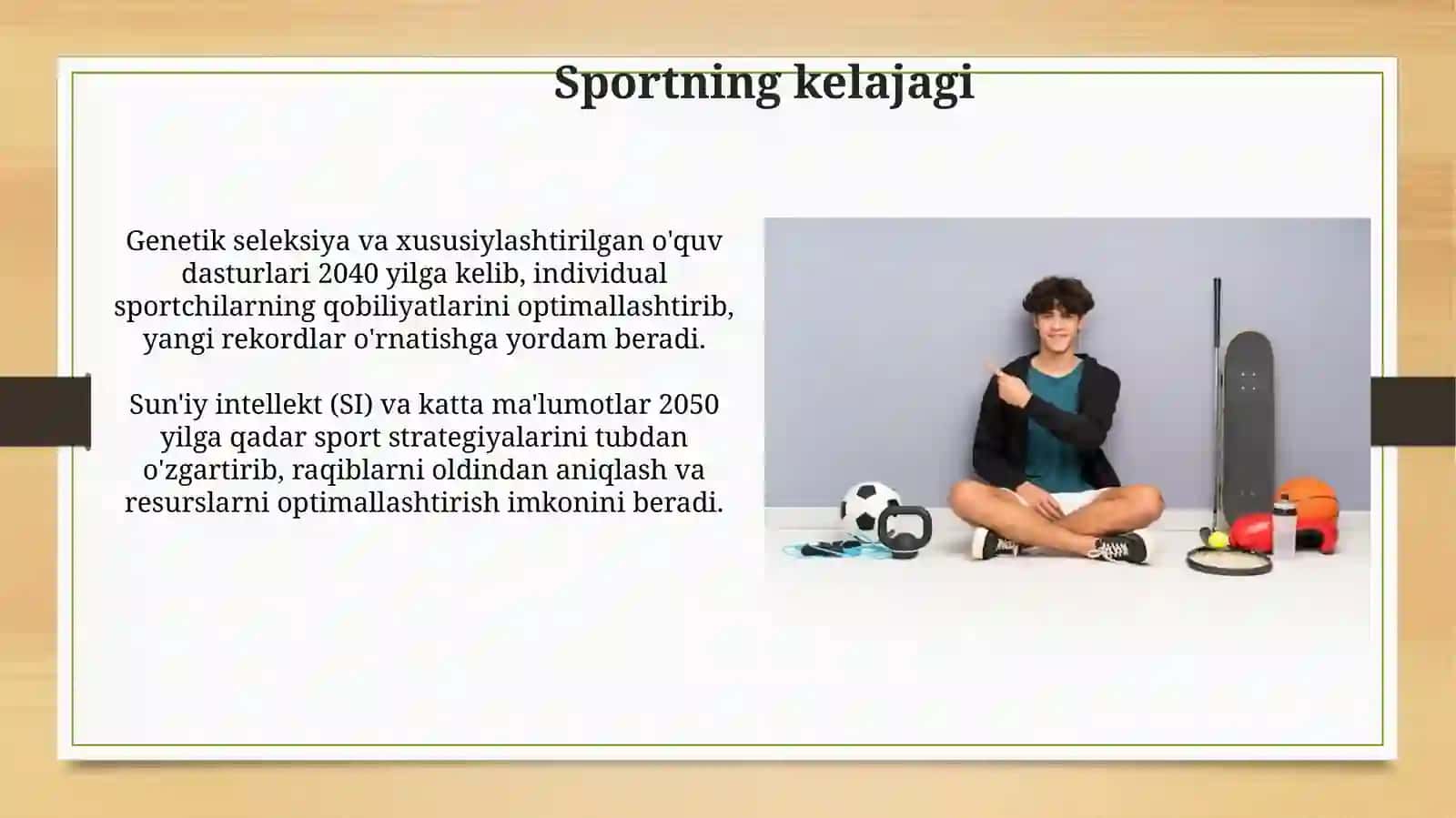 Sportning kelajagi 3