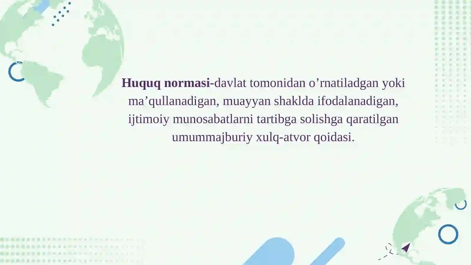 Huquq normalarini sharhlash. Huquqiy munosabatlar tushunchasi, belgilari va yuzaga kelish asoslari. 3