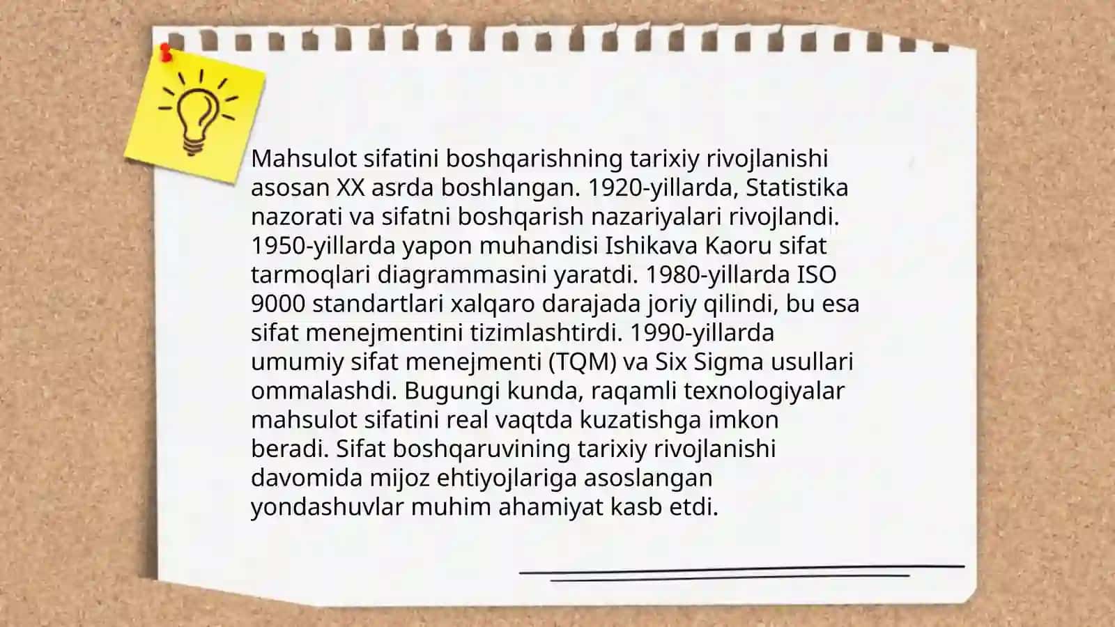 Mahsulot sifatini boshqarishning tarixiy rivojlanishi 3