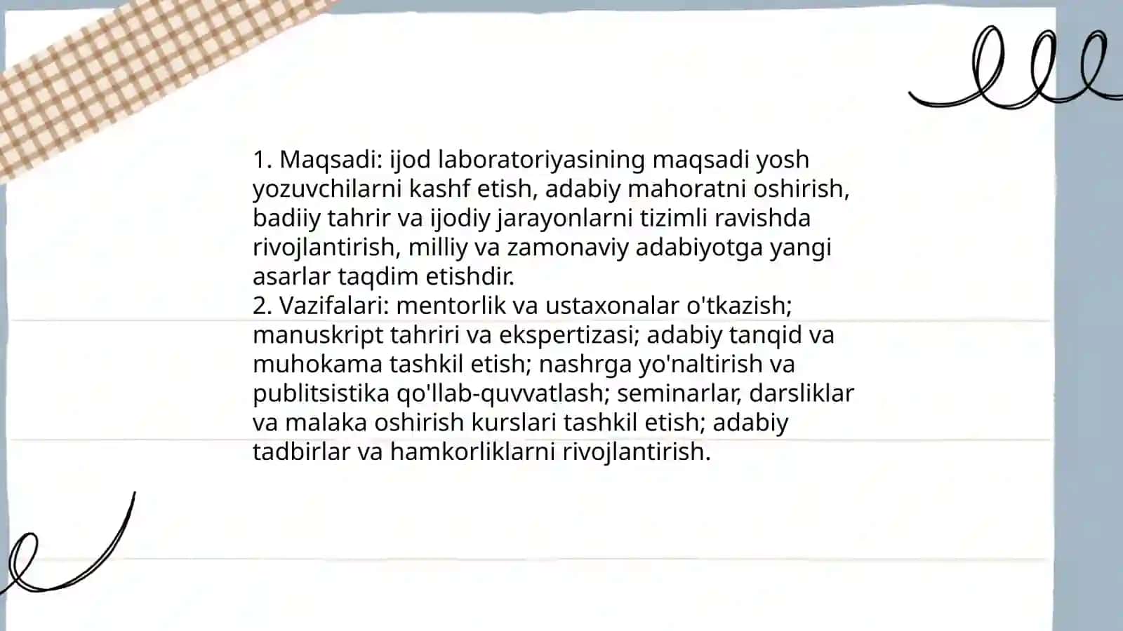 Ijod labaratoriyasi va adabiy tahrir 3