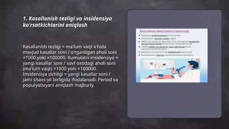 Davolash profilaktika va sanitariya epidemiologiya muassasalari faoliyatining asosiy koʻrsatkichlarini aniqlash.Profilaktik chora tadbirlarni aniqlash 3