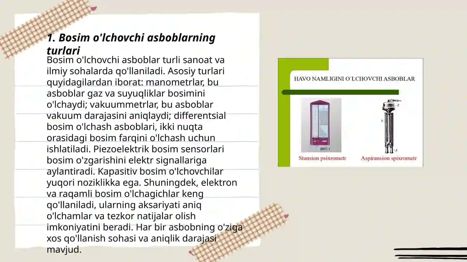 Bosim o'lchovchi asboblar va ularni ishlatish 3