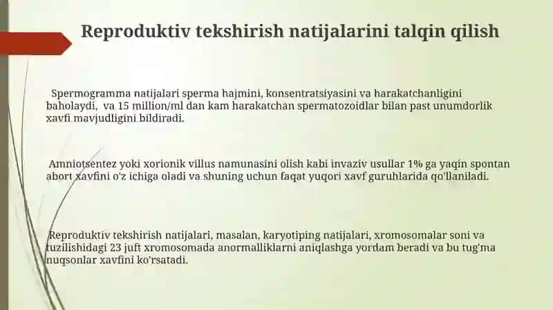 Reproduktiv testning asosiy maqsadi va mazmuni 3