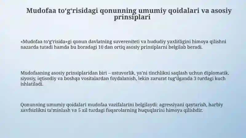 Mudofaato‘g‘risida”giqonunningumumiyqoidalarivaasosiyvazifalari 3