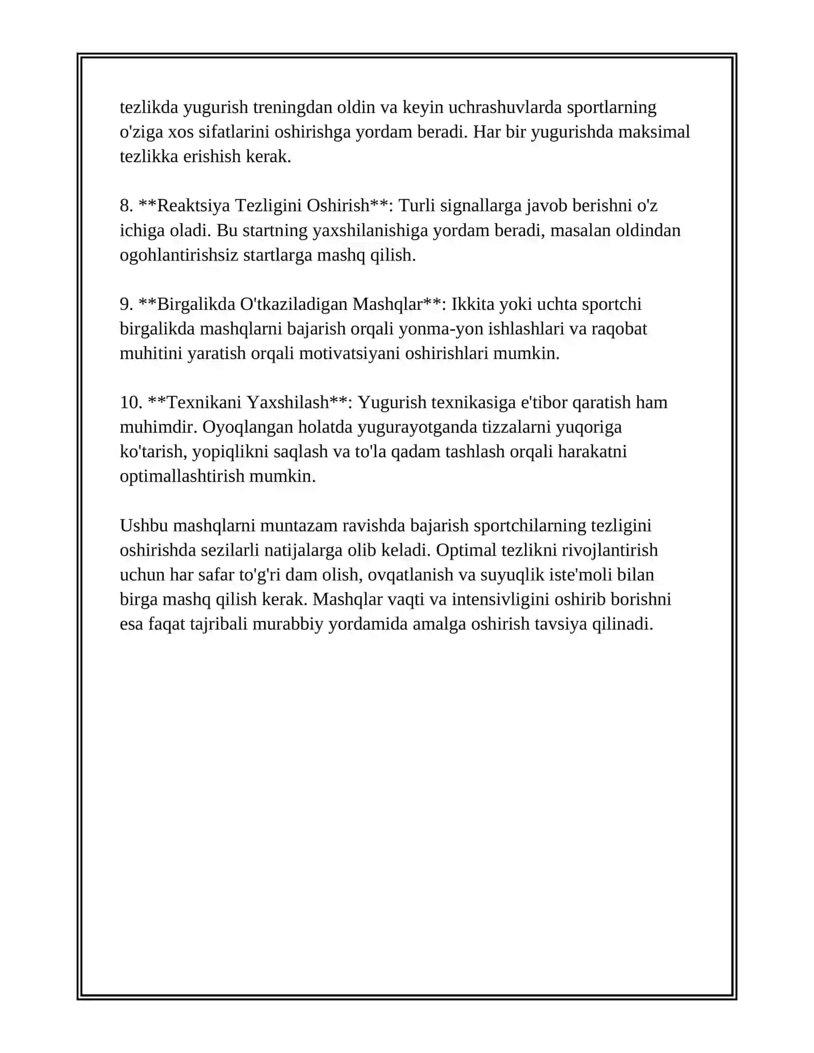 TEZKOR-KUCH YO'NALISHIDA JISMONIY SIFAT XUSUSIYATLARINI RIVOJLANTIRUVCHI JISMONIY MASHQLAR 3