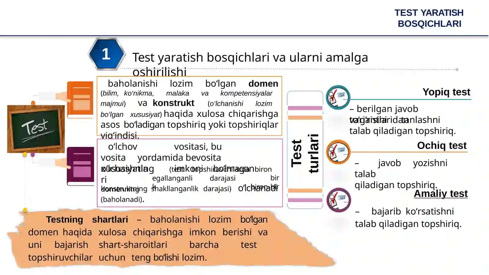 Test yaratish bosqichlari 3