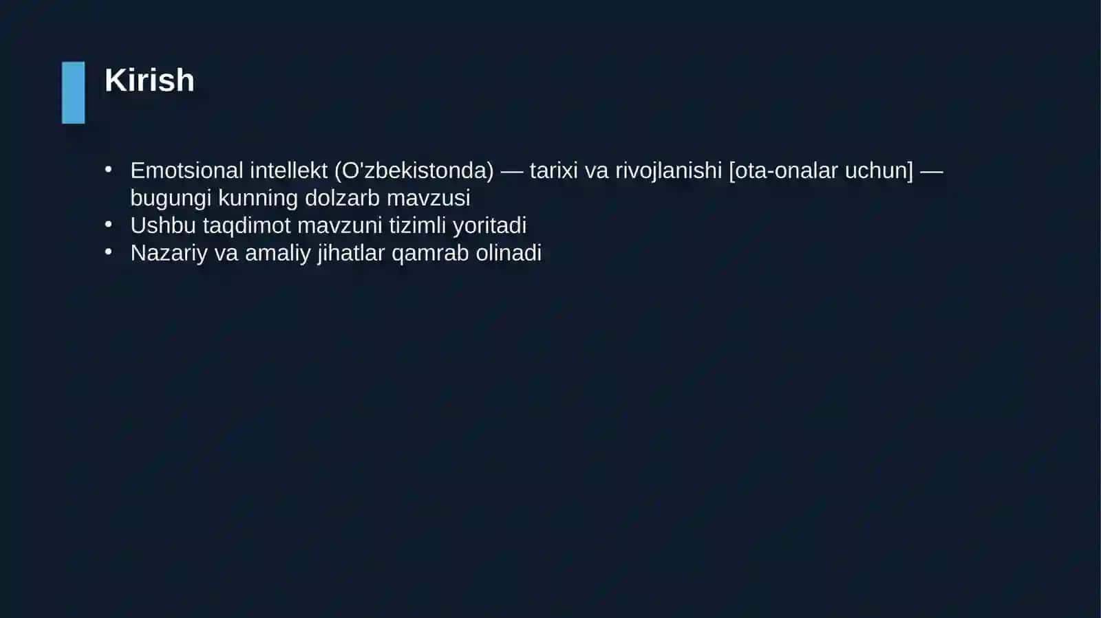 Emotsional intellekt (O'zbekistonda) — tarixi va rivojlanishi [ota-onalar uchun] 3