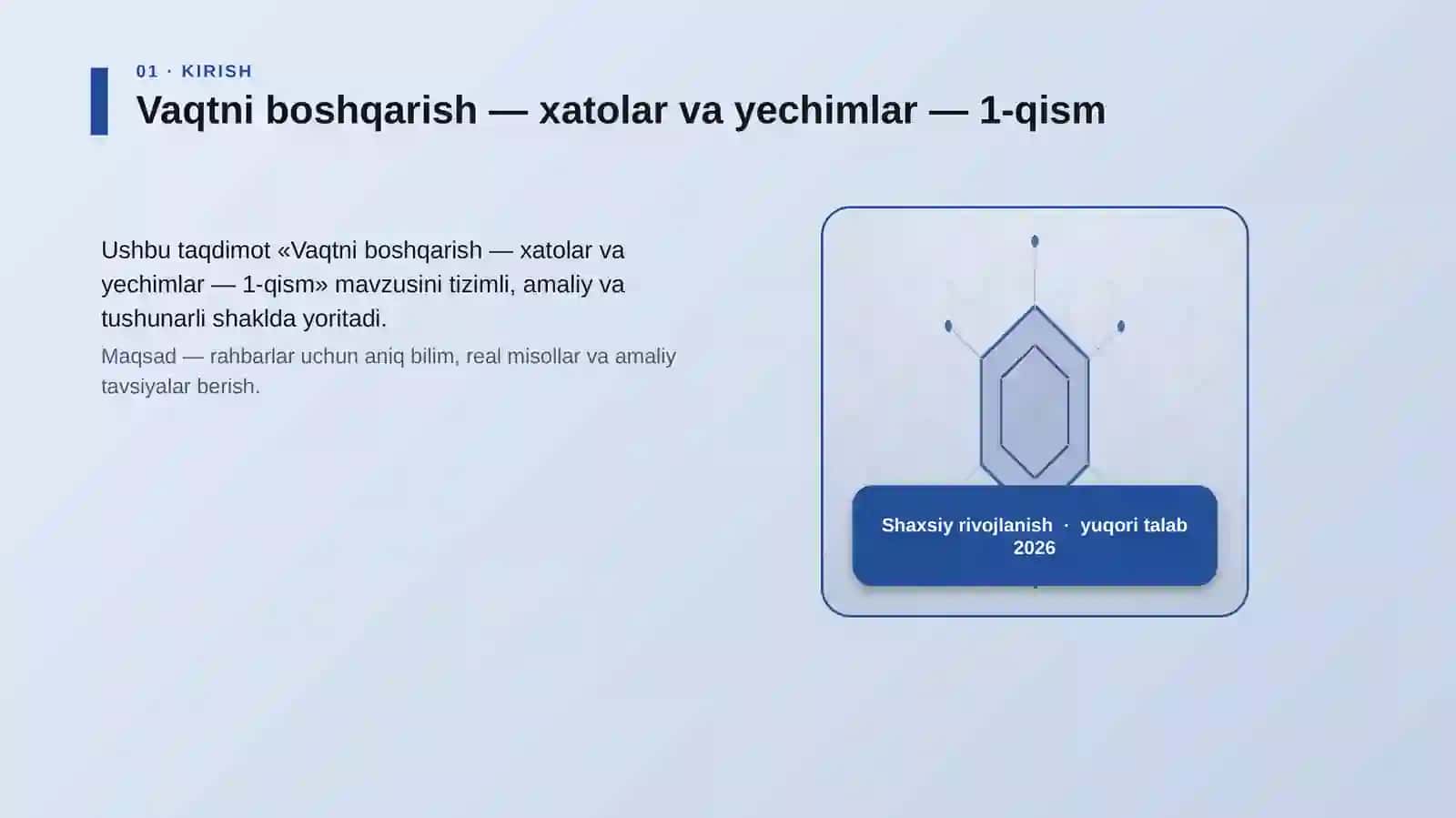 Vaqtni boshqarish — xatolar va yechimlar — 1-qism 3