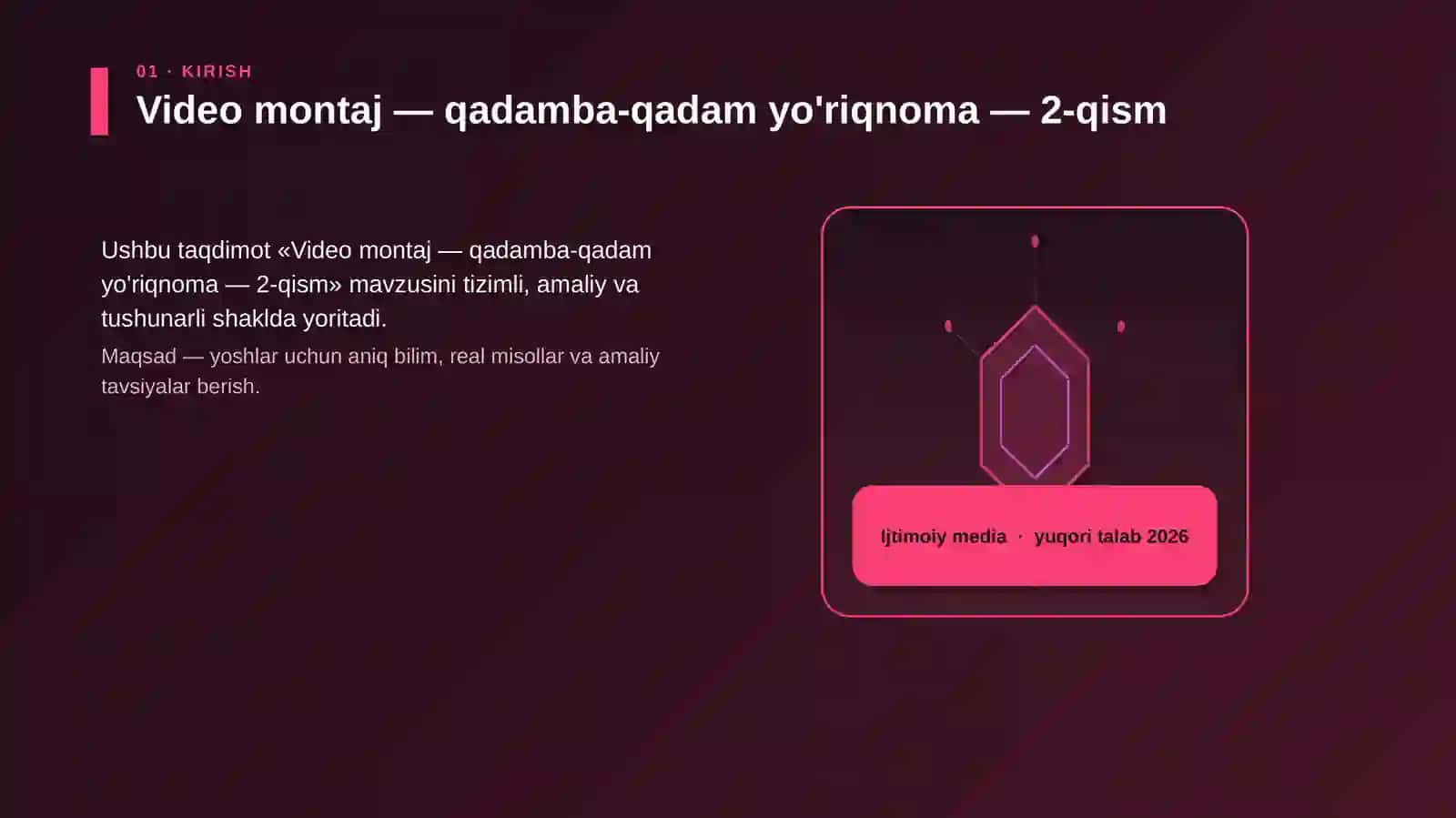 Video montaj — qadamba-qadam yo'riqnoma — 2-qism 3