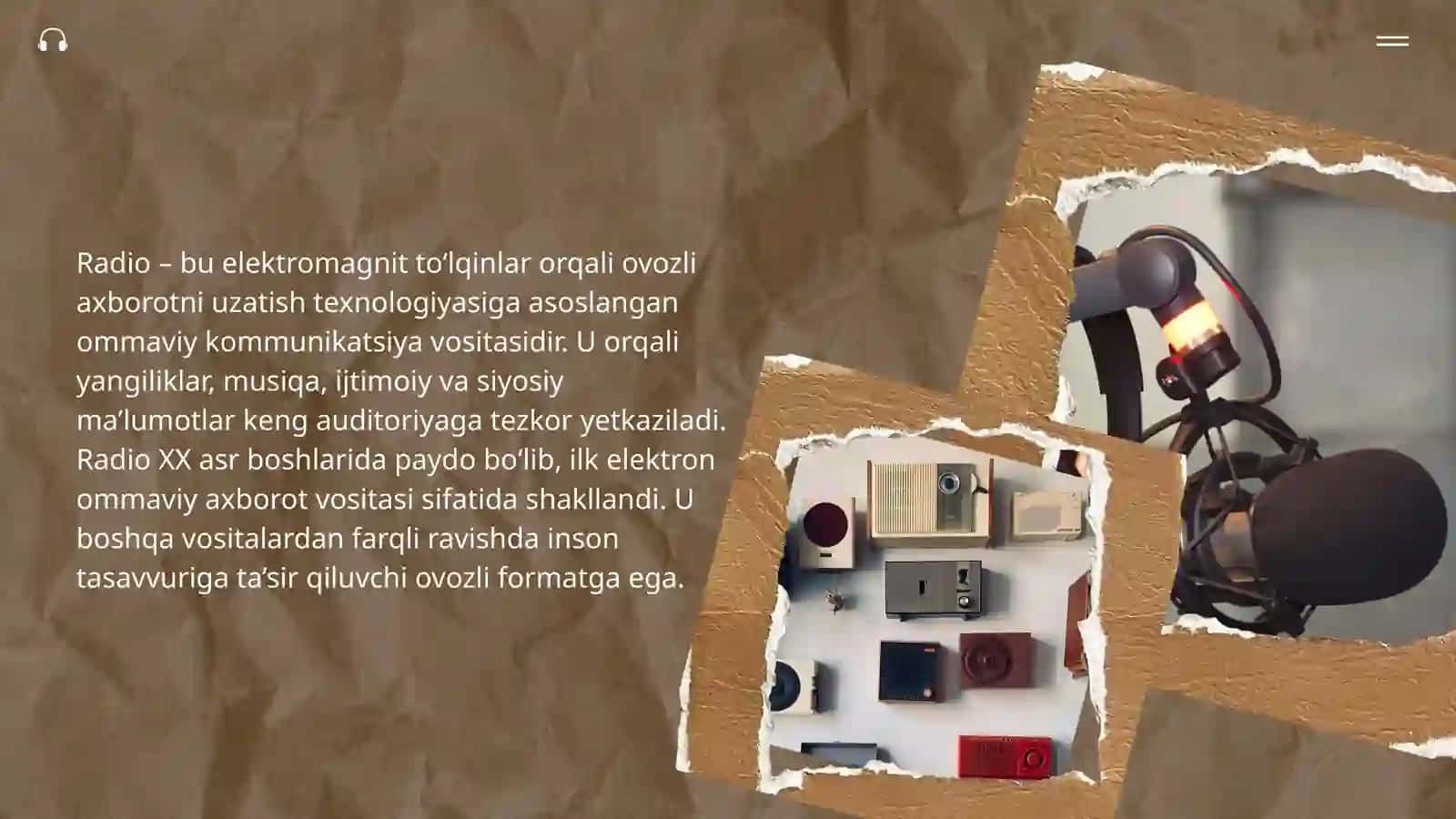 Radio - tezkor xabar berish va axborot tarqatish vositasi 3