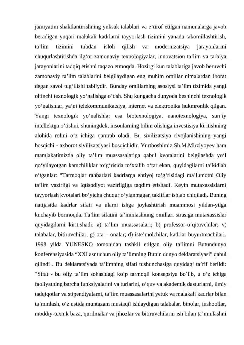 Yangi O'zbekistonda Oliy Ta'lim Sifatini Oshirishdagi Islohotlar 3