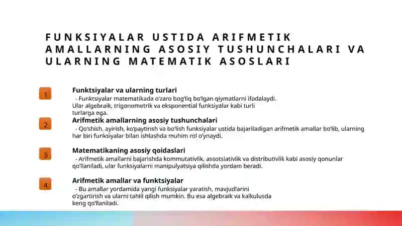 Funksiyalar ustida arifmetik amallar 3