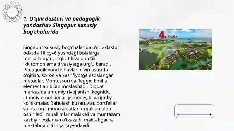 O’quv dasturi va pedagogik yondashuv Singapur xususiy bog’chalarida 3