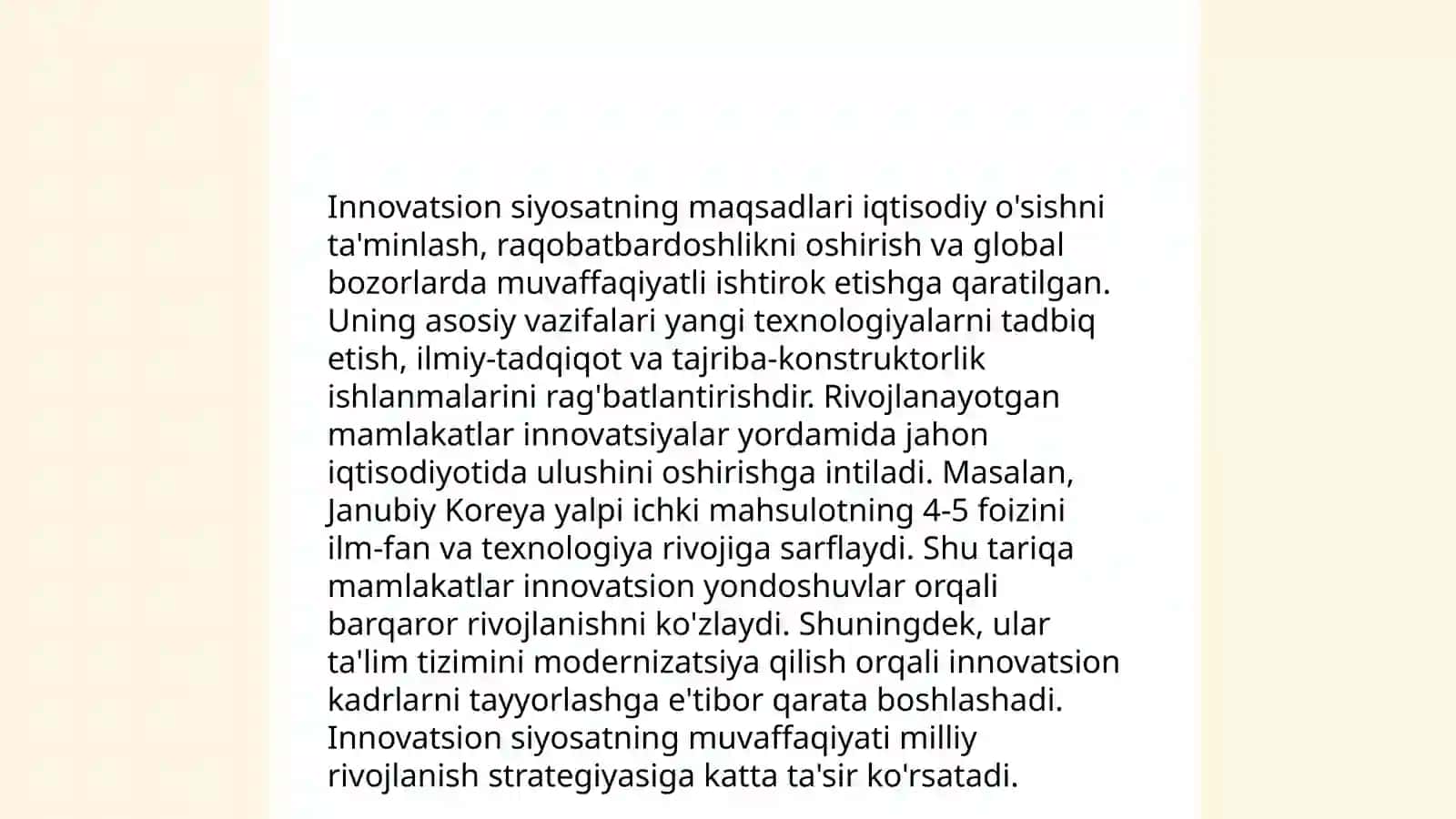 Innovatsion siyosat konsepsiyasining umumiy qoidalari 3