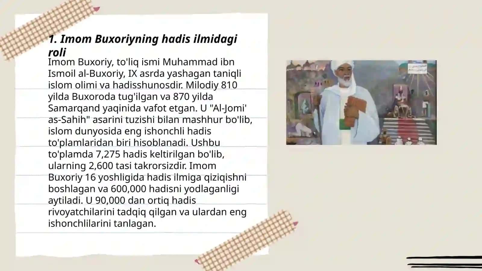 Imom Buxoriy va Imom Termiziy hadis ikkiga qo'shgan hissasining qiyosiy tahlili 3