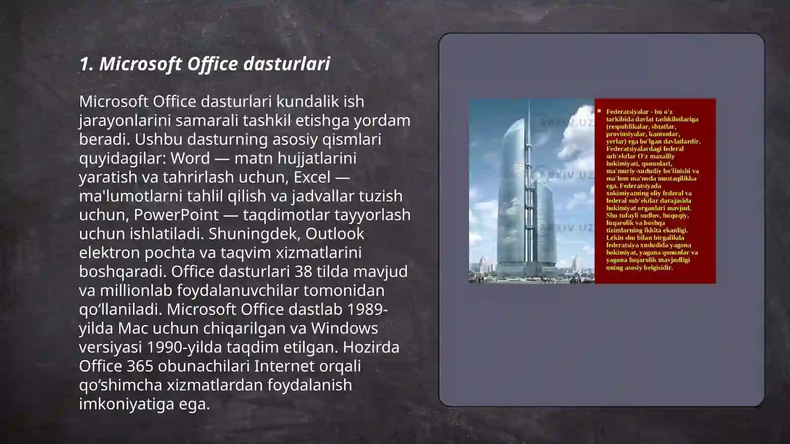 Microsoftda ishlash va uning funksiyalari 3