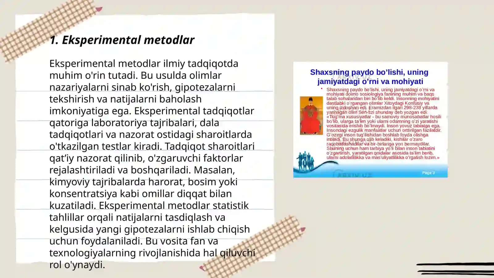 Psixik jarayonlarning shakllanishi va hukum surishini tekshirishning obyektiv metotlari 3