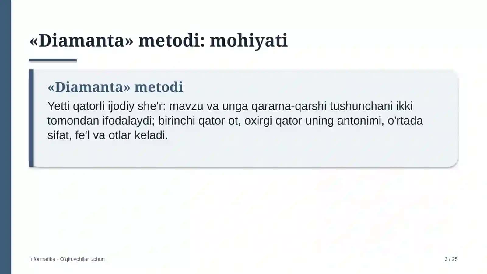 informatika darslarida diamanta metodidan foydalanish 4510 3
