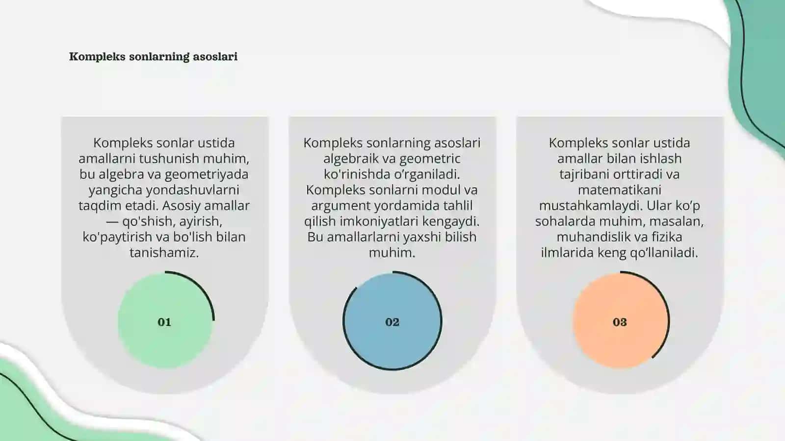 Kompleks sonlar ustida amallar 3