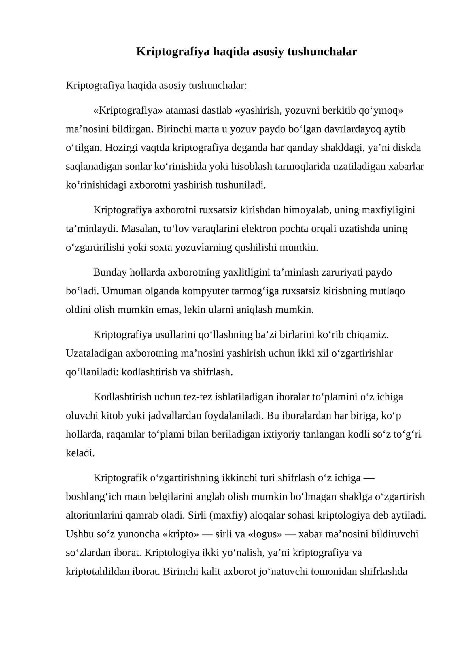 Axborotni ximoyalashning kriptografik usullari 3