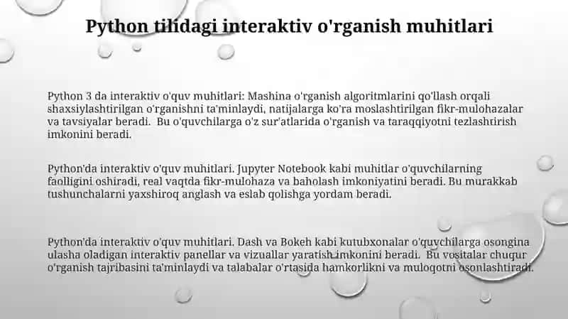 Python dasturlash tilining ta'limda qo'llanilishi 3