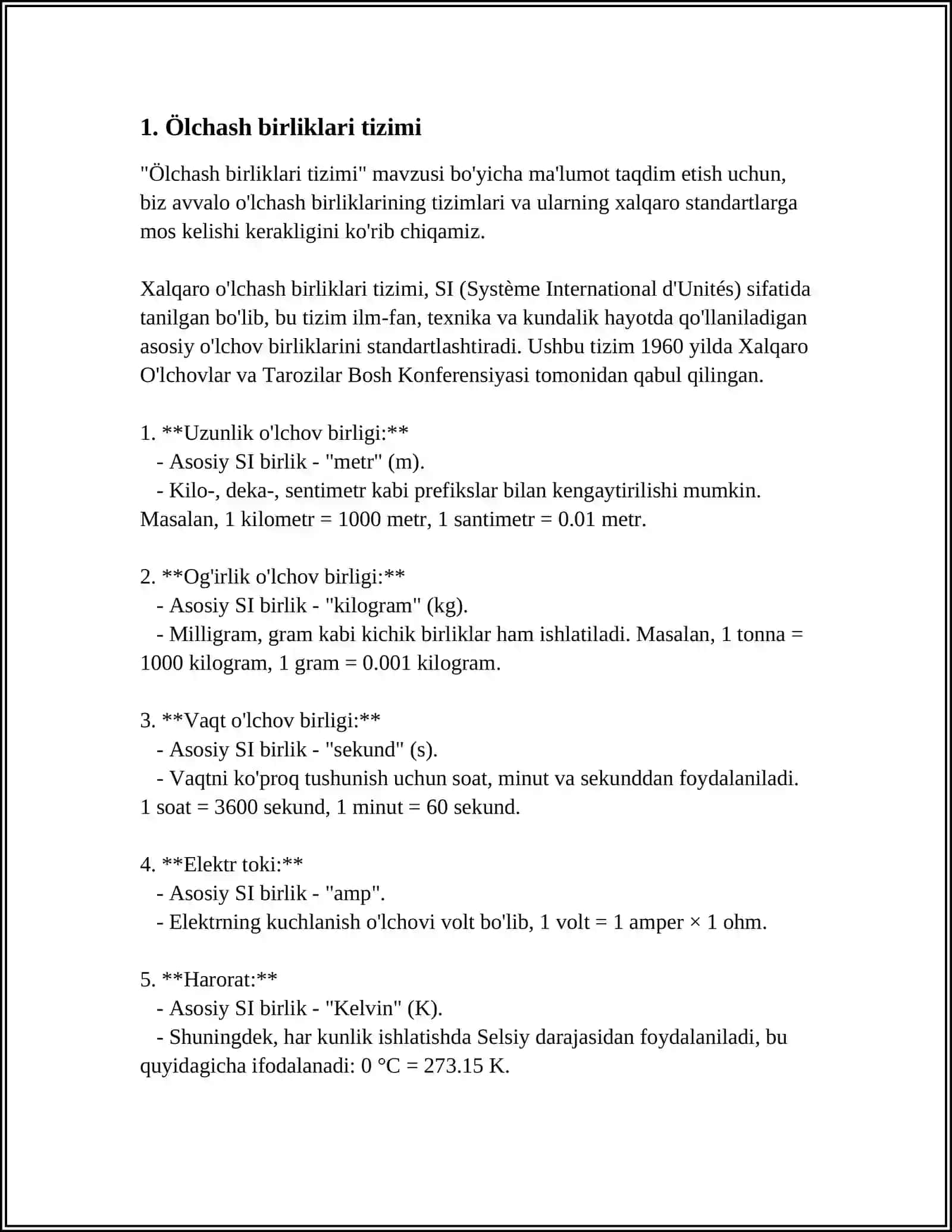 ÖLCHASH VA ETALONLAR 3