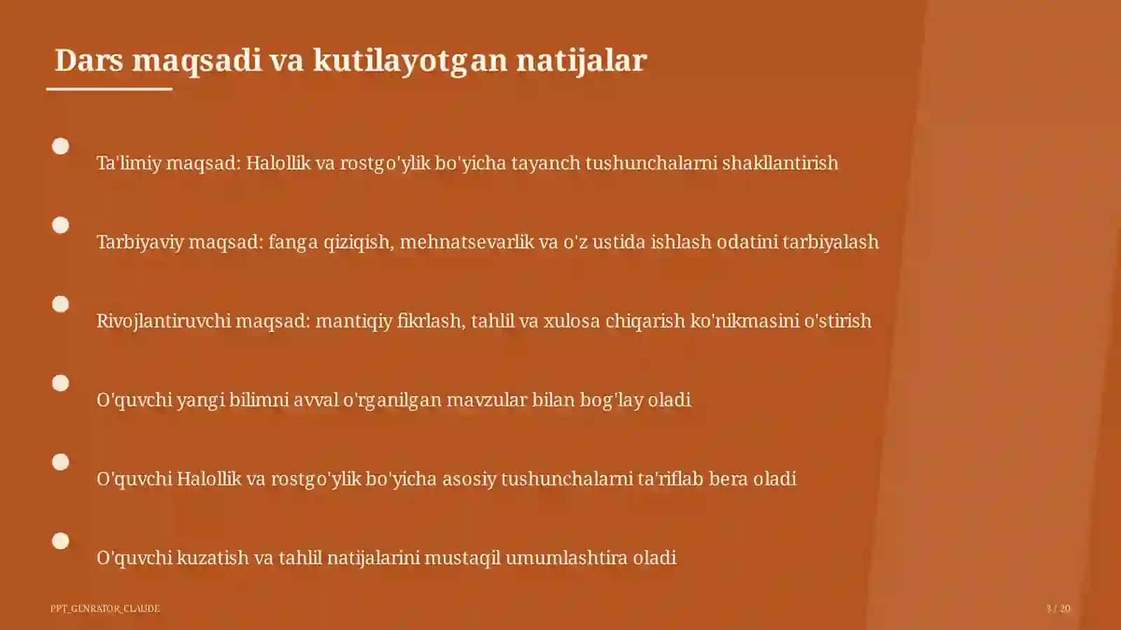 Halollik va rostgo'ylik (2-sinf) 3