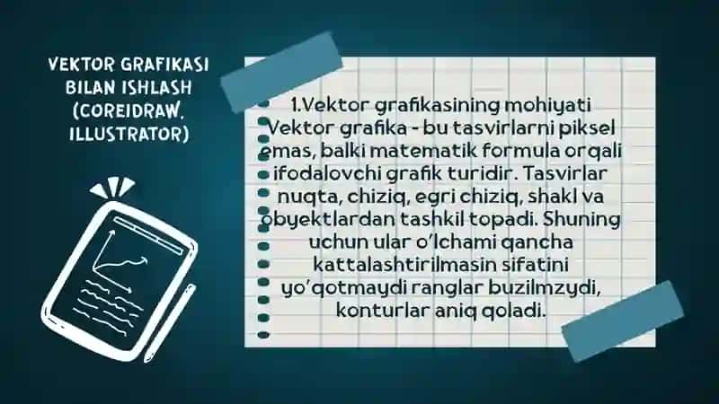 Vektor grafikasi bilan ishlash (Coreidraw illustrator) 3