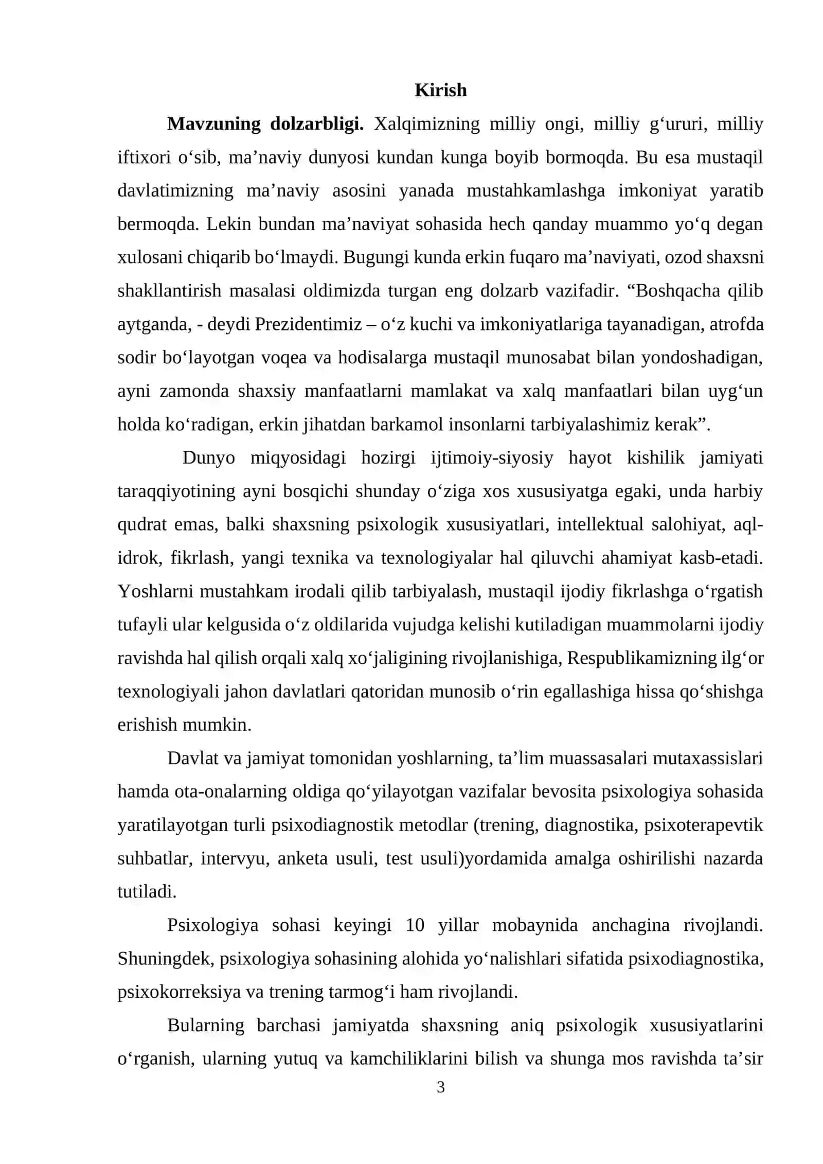 Psixologiya KURS ISHI 3