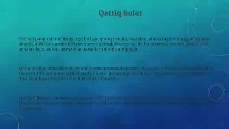 Moddalarni Agregat va Fazaviy Holatlari 3