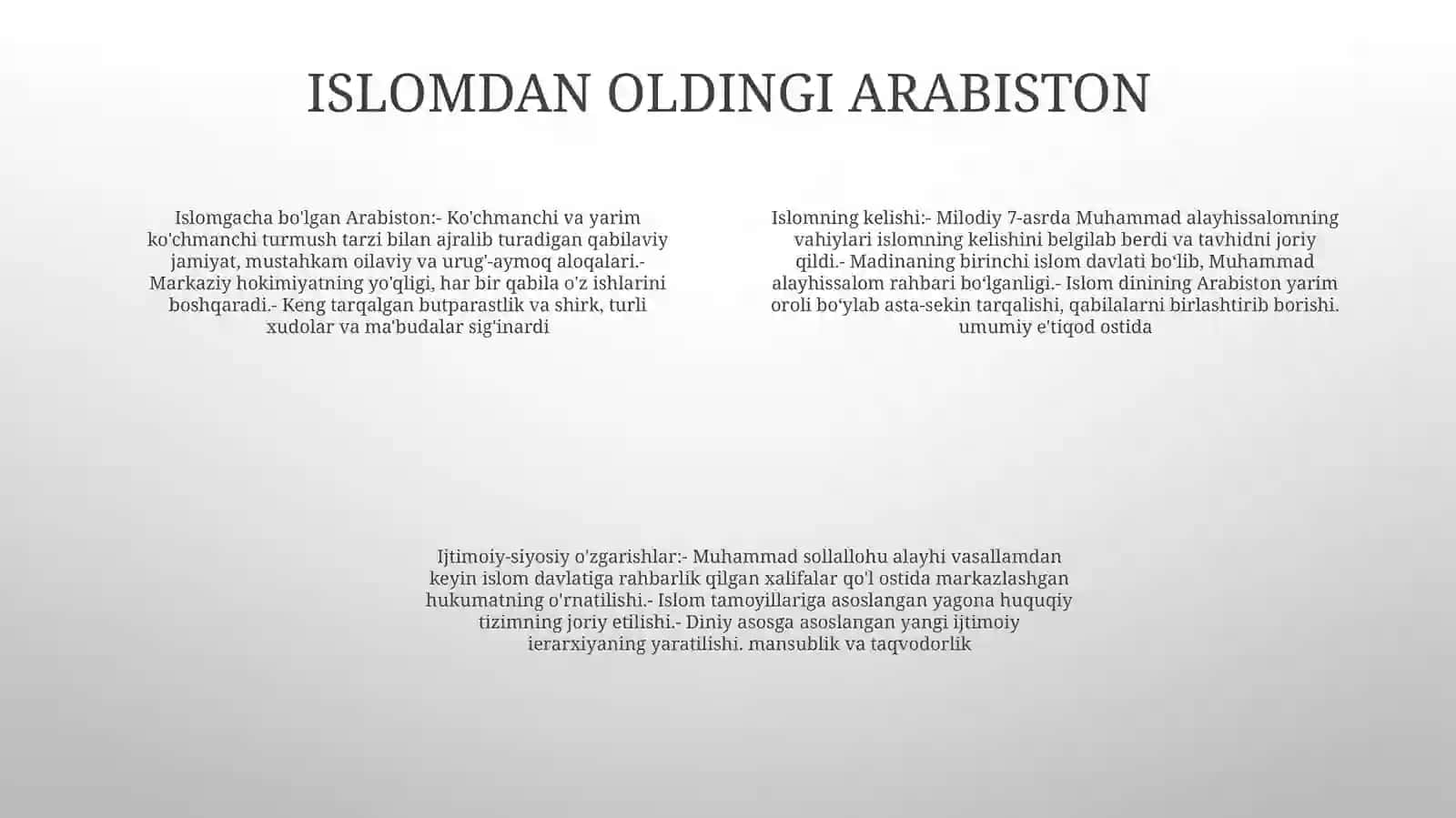 Islom Dining Paydo Bo‘Lishidagi Ijtimoiy-SiyosiyVaMadaniySharoitlar 3