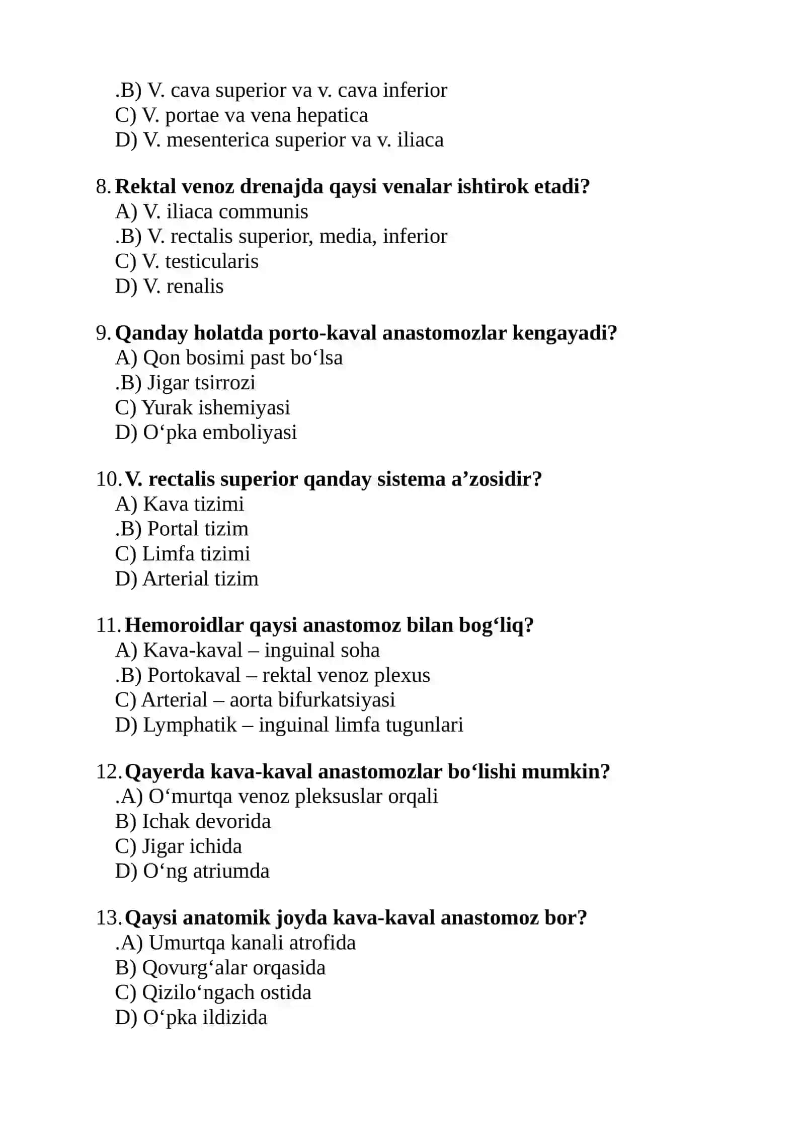 Kava-kaval, Porto - kaval anastamozlar 3