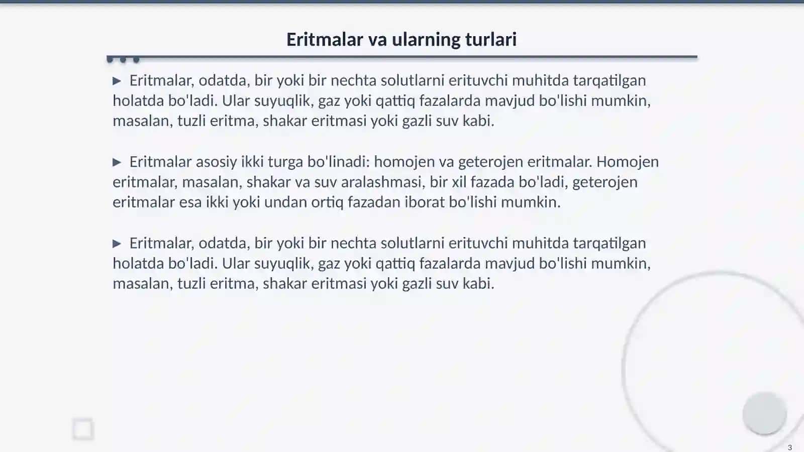 Eritmalarning xossalari 3