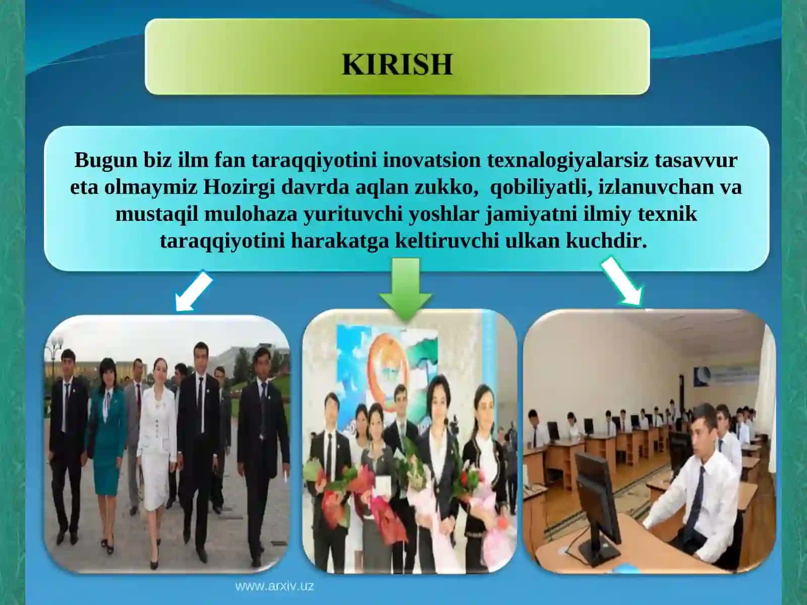 BOB. MILLIY G‘OYANI YOSHLAR ONGIGA SINGDIRISHDA YANGICHA TEXNIKA VA TEXNOLOGIYALARNING O‘RNI 3