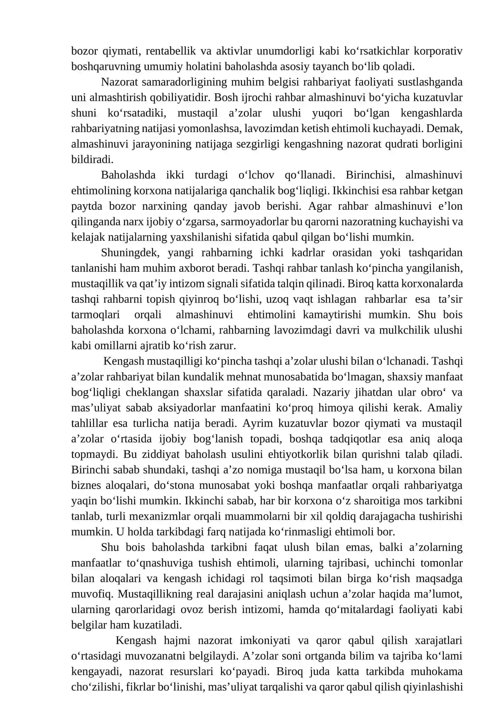 Korporativ boshqaruv samaradorligini baholash usullari 3