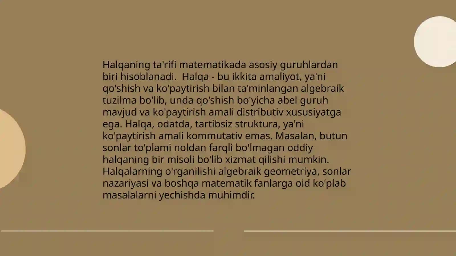 Halqa va uning xossalari 3