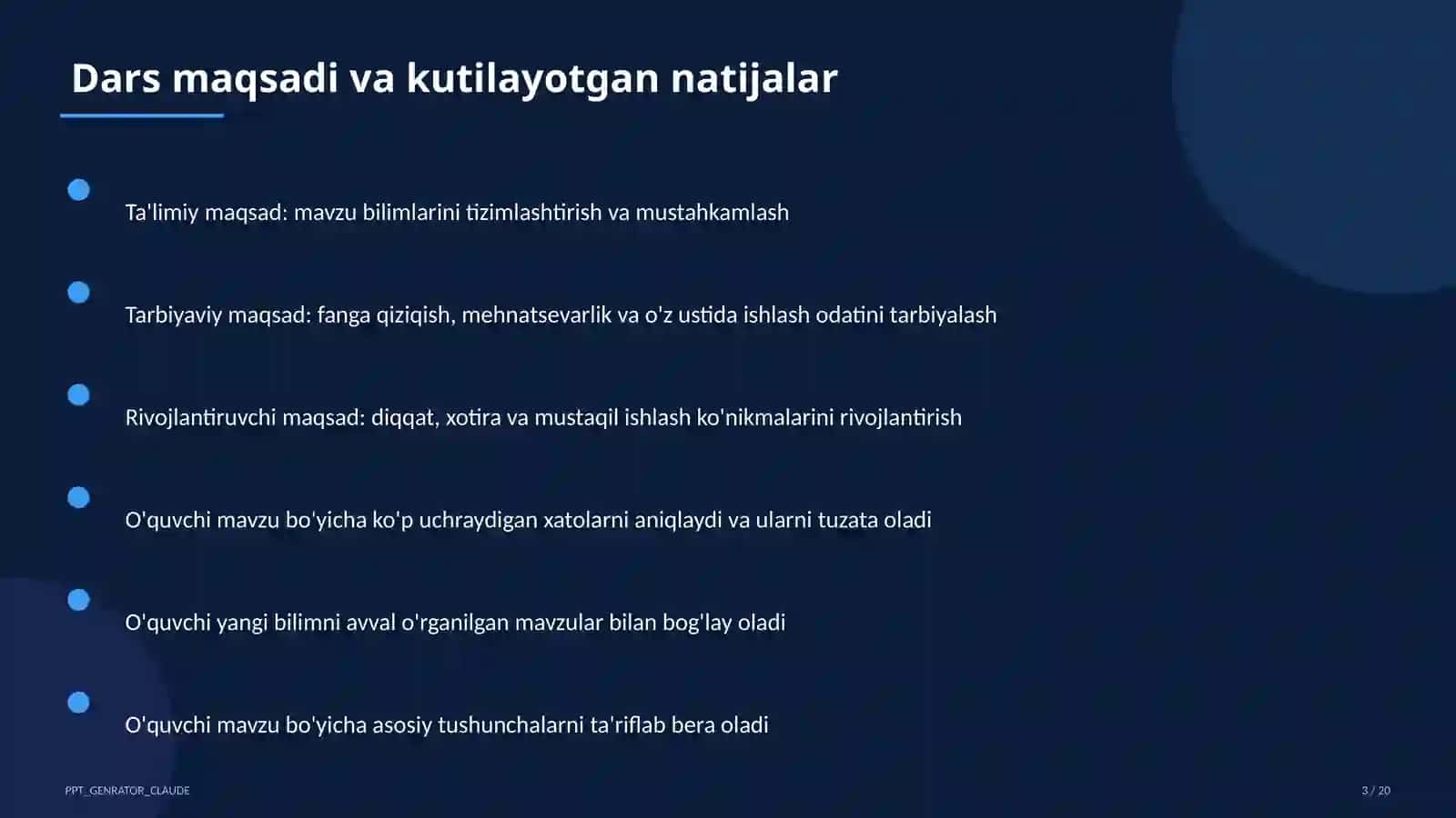 Dolzarb mavzular — maktab va o'qituvchilar (2026) — metodik birlashma uchun 3