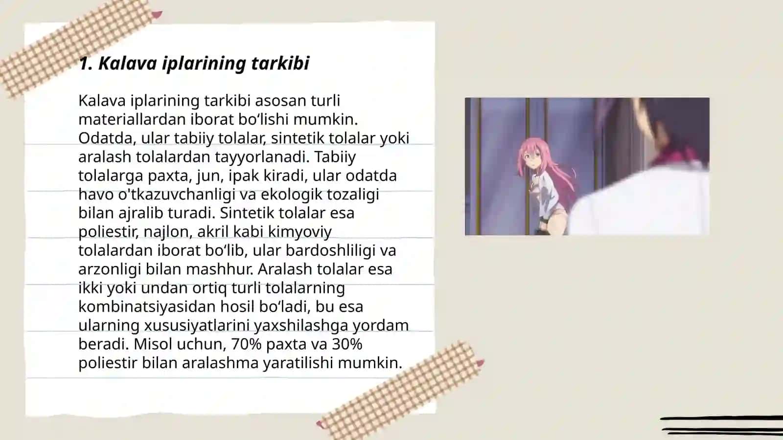Kalava iplarining umumiy xossalari 3