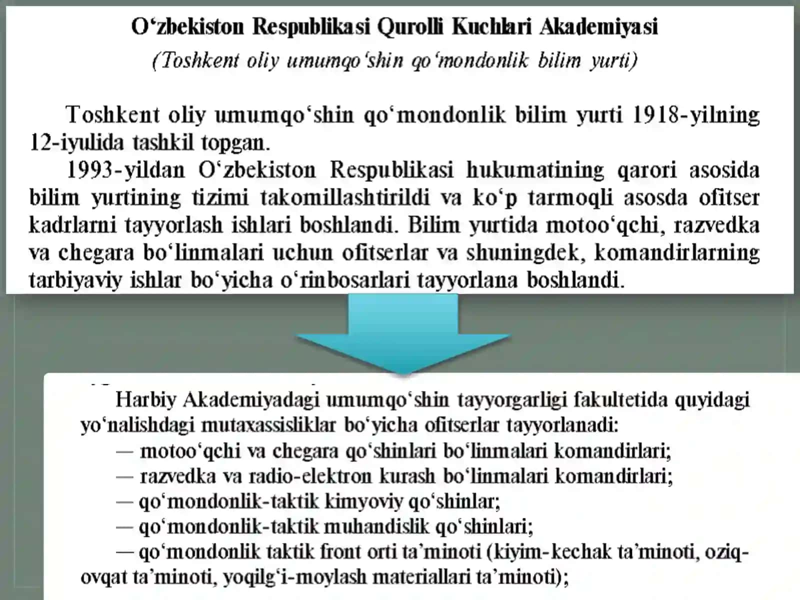 HARBIY O’QUV YURTLARI 3